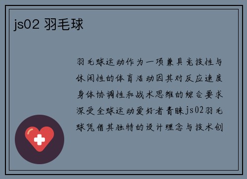 js02 羽毛球